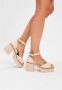 Cesare Gaspari Elegant High Heeled Leather Sandals Beige Dames - Thumbnail 10