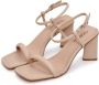 Cesare Gaspari Elegant High Heeled Sandals Beige Dames - Thumbnail 3