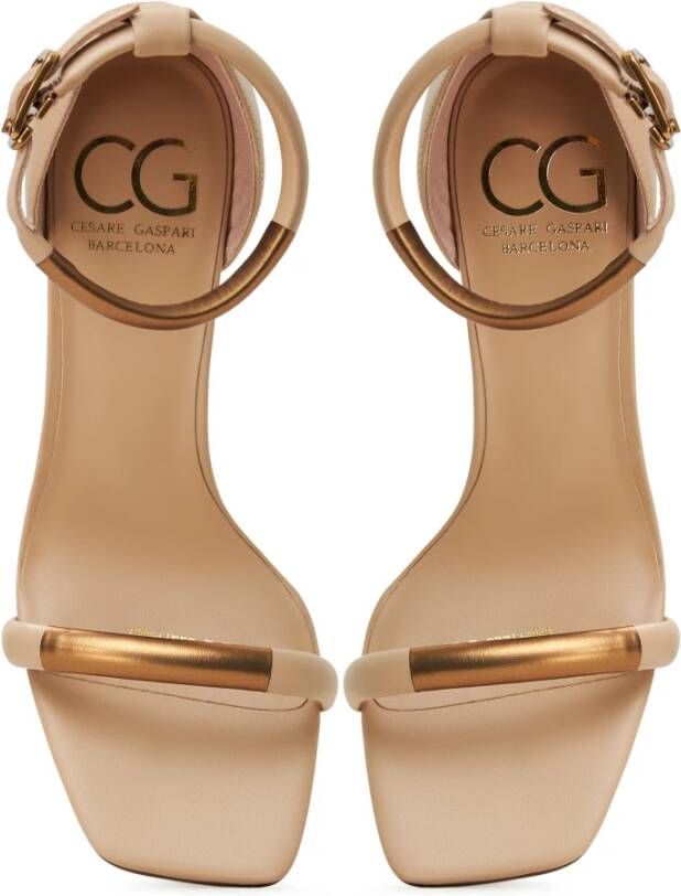 Cesare Gaspari Elegant High Heeled Sandals Beige Dames