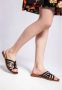 Cesare Gaspari Elegant Laser Cut Sandals Black Dames - Thumbnail 2