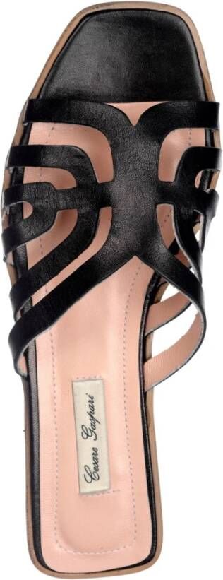 Cesare Gaspari Elegant Laser Cut Sandals Black Dames