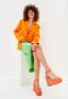 Cesare Gaspari Elegant Orange High-Heeled Sandals Orange Dames - Thumbnail 2