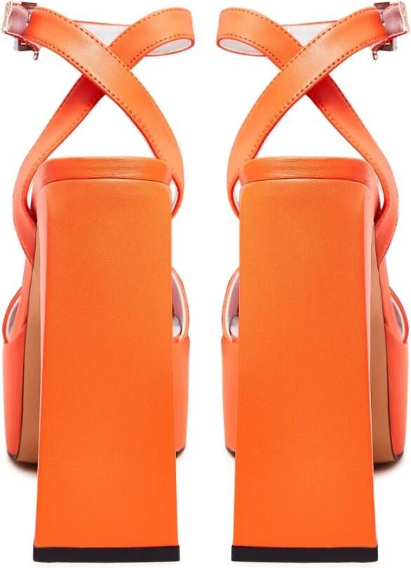 Cesare Gaspari Elegant Orange High-Heeled Sandals Orange Dames