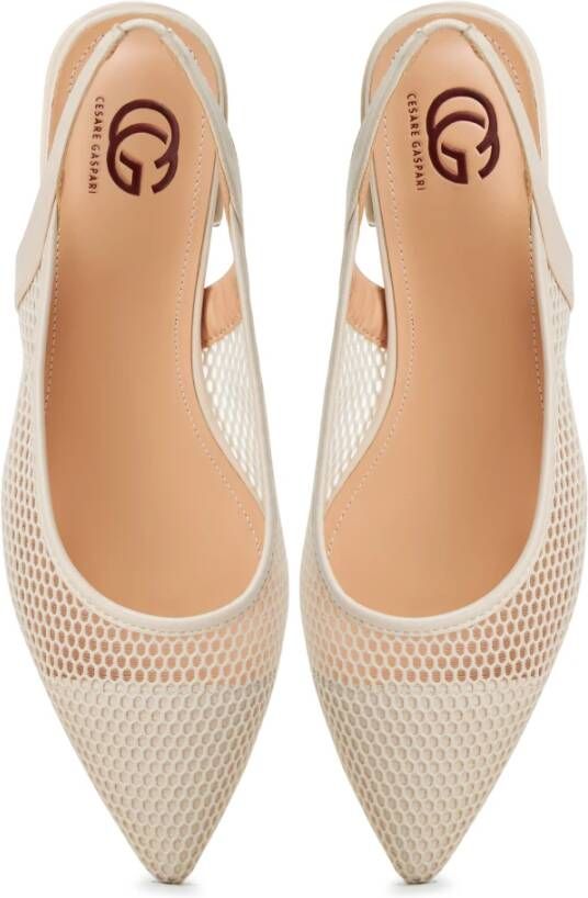 Cesare Gaspari Elegant Slingback Ballet Pumps Beige Dames