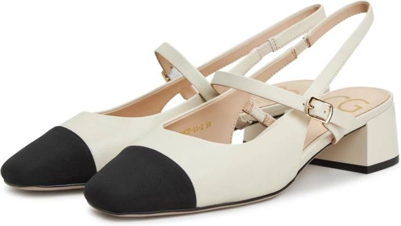 Cesare Gaspari Elegant Slingback Block Heels Pumps Beige Dames