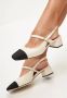 Cesare Gaspari Elegant Slingback Block Heels Pumps Beige Dames - Thumbnail 7