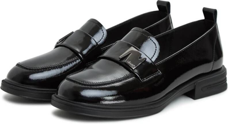 Cesare Gaspari Elegante Block Heels Loafers Zwart Black Dames