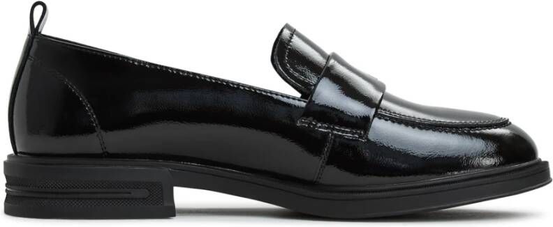 Cesare Gaspari Elegante Block Heels Loafers Zwart Black Dames