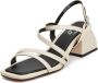 Cesare Gaspari Elegante Block Heels Sandalen Beige Dames - Thumbnail 6