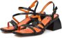 Cesare Gaspari Elegante Block Heels Sandalen Zwart Black Dames - Thumbnail 3