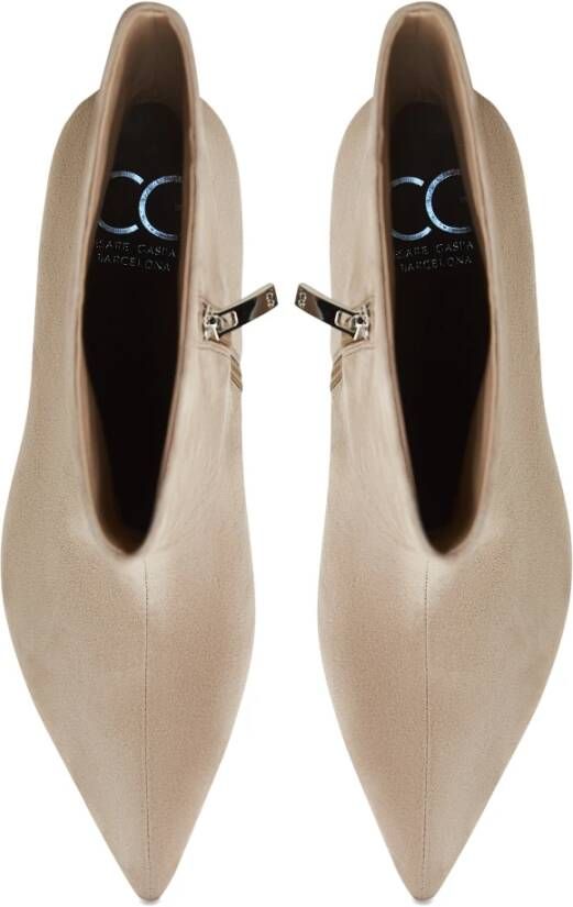 Cesare Gaspari Elegante Enkellaarzen Beige Dames