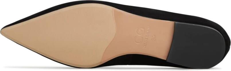 Cesare Gaspari Elegante Flat Sole Ballerinas Zwart Black Dames