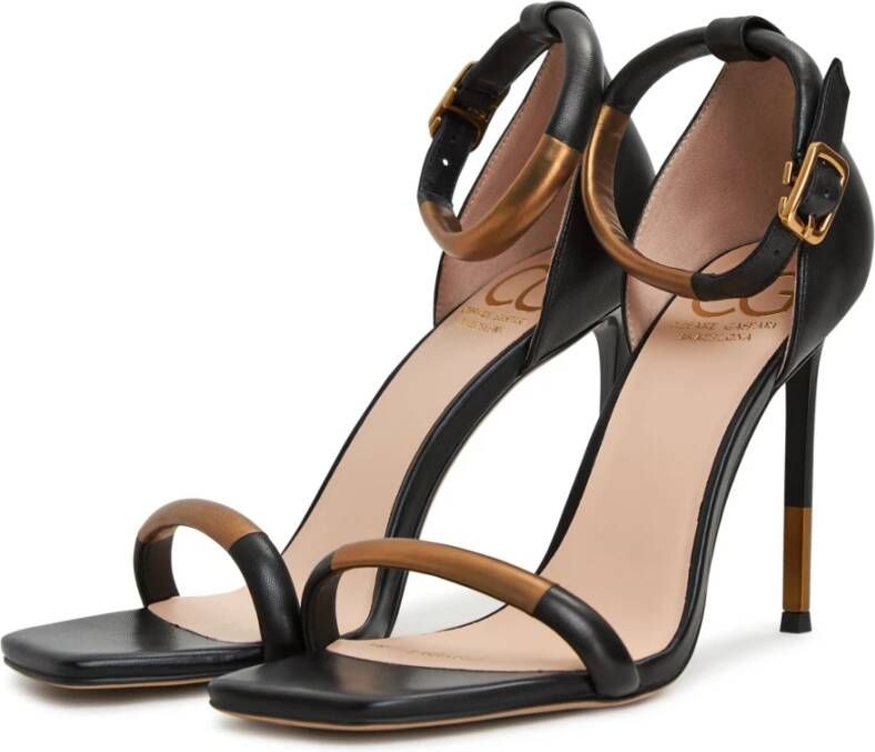 Cesare Gaspari Elegante High Heeled Sandals Zwart Black Dames