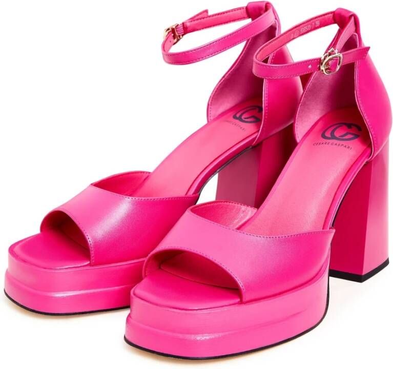 Cesare Gaspari Elegante Hoge Hak Sandalen Fushia Pink Dames