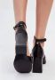 Cesare Gaspari Elegante Hoge Hak Sandalen Zwart Black Dames - Thumbnail 7