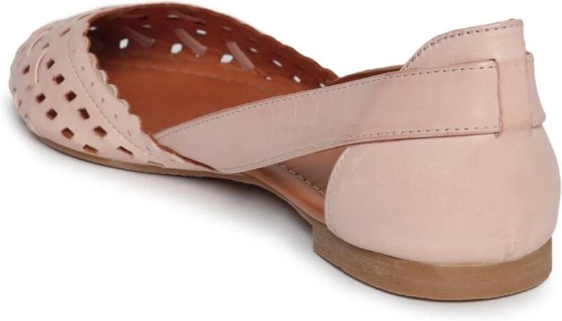 Cesare Gaspari Elegante Leren Ballerina's Beige Dames