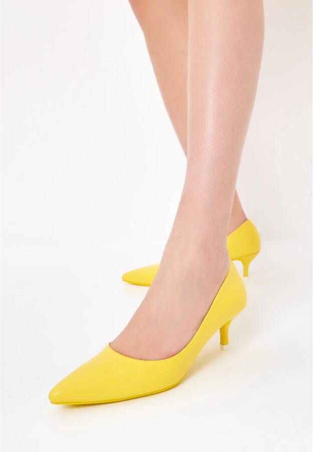 Cesare Gaspari Elegante Luxe Pumps Geel Yellow Dames