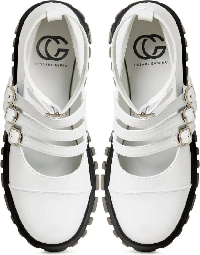 Cesare Gaspari Elegante Mary Jane Loafers Wit White Dames