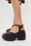 Cesare Gaspari Elegante Plateau Sandalen Zwart Black Dames - Thumbnail 11