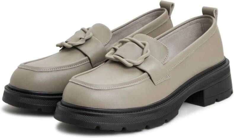 Cesare Gaspari Elegante Platform Loafers Grijs Gray Dames