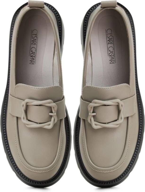 Cesare Gaspari Elegante Platform Loafers Grijs Gray Dames