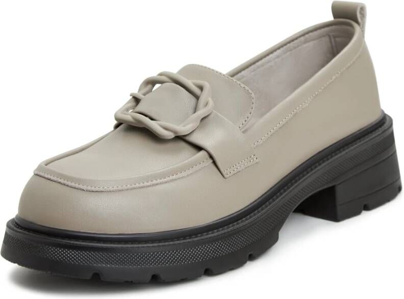 Cesare Gaspari Elegante Platform Loafers Grijs Gray Dames