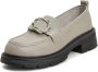 Cesare Gaspari Elegante Platform Loafers Grijs Gray Dames - Thumbnail 6