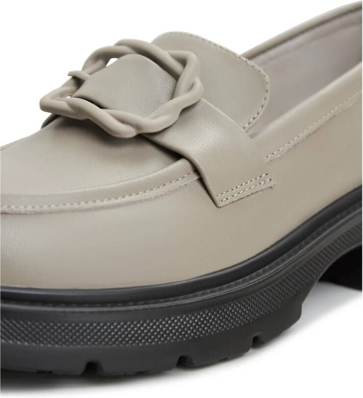 Cesare Gaspari Elegante Platform Loafers Grijs Gray Dames