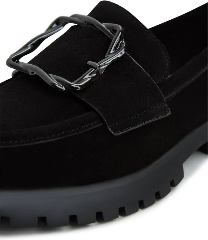 Cesare Gaspari Elegante Platform Loafers in Zwart Black Dames