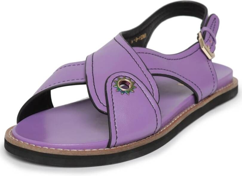 Cesare Gaspari Elegante Platte Sandalen Purple Dames