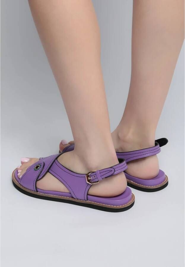 Cesare Gaspari Elegante Platte Sandalen Purple Dames