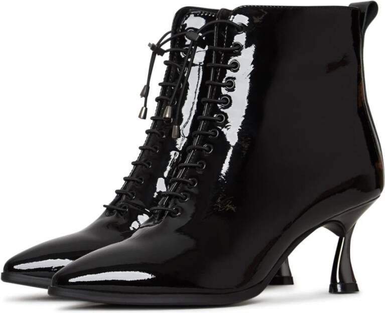 Cesare Gaspari Elegante Stiletto Enkellaarzen Black Dames