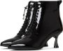 Cesare Gaspari Stiletto Classic Enkellaarzen Zwart Black Dames - Thumbnail 2