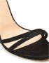 Cesare Gaspari Elegante Zwarte Veren Enkelband Luxe Hoge Hak Sandalen Black Dames - Thumbnail 5