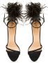 Cesare Gaspari Elegante Zwarte Veren Enkelband Luxe Hoge Hak Sandalen Black Dames - Thumbnail 7