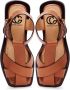 Cesare Gaspari Enkelband platte zool sandalen Bruin Brown Dames - Thumbnail 4