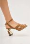 Cesare Gaspari Evelyn Blokhak Sandalen Beige Dames - Thumbnail 5