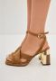 Cesare Gaspari Evelyn Blokhak Sandalen Beige Dames - Thumbnail 7