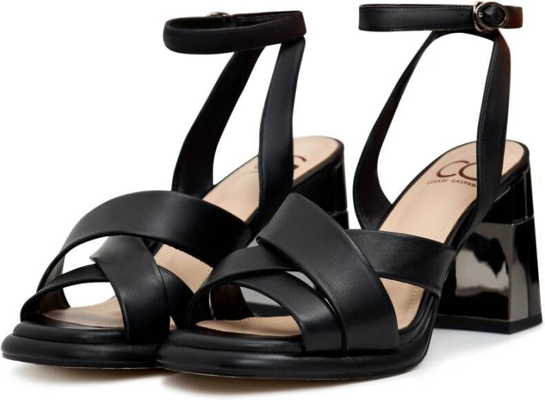 Cesare Gaspari Evelyn Blokhak Sandalen Zwart Black Dames