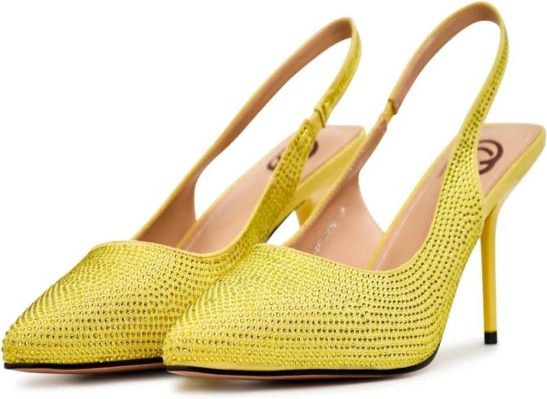 Cesare Gaspari Gele Blokhak Sandalen Harper Yellow Dames