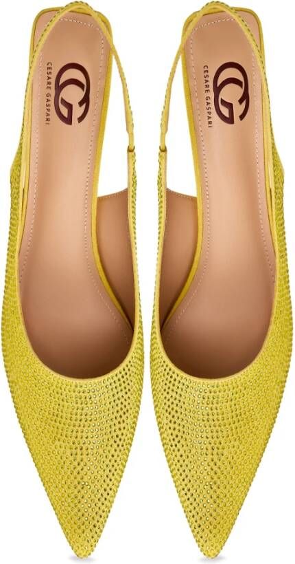 Cesare Gaspari Gele Blokhak Sandalen Harper Yellow Dames