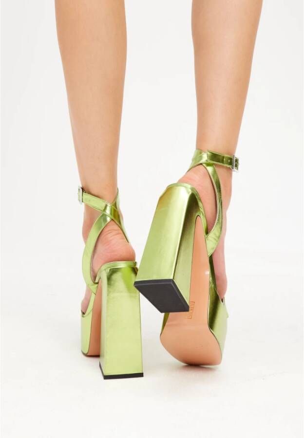 Cesare Gaspari Verhoogde Elegantie Sandalen Geel Green Dames