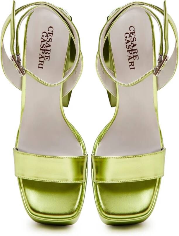 Cesare Gaspari Verhoogde Elegantie Sandalen Geel Green Dames