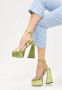 Cesare Gaspari Verhoogde Elegantie Sandalen Geel Green Dames - Thumbnail 6