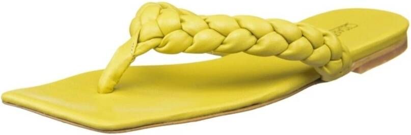 Cesare Gaspari Gele Open Teen Sandalen Yellow Dames