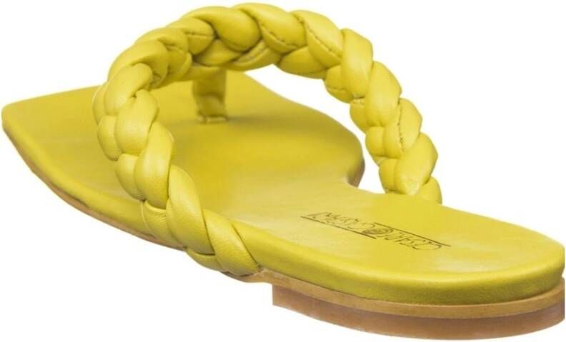 Cesare Gaspari Gele Open Teen Sandalen Yellow Dames