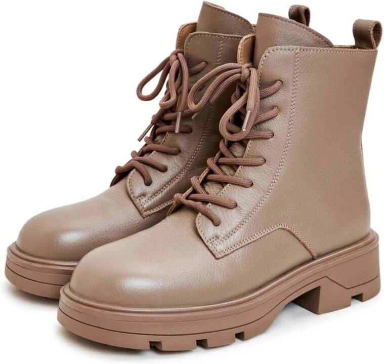 Cesare Gaspari Gezellige Veterschoenen Winter Enkellaarzen Brown Dames