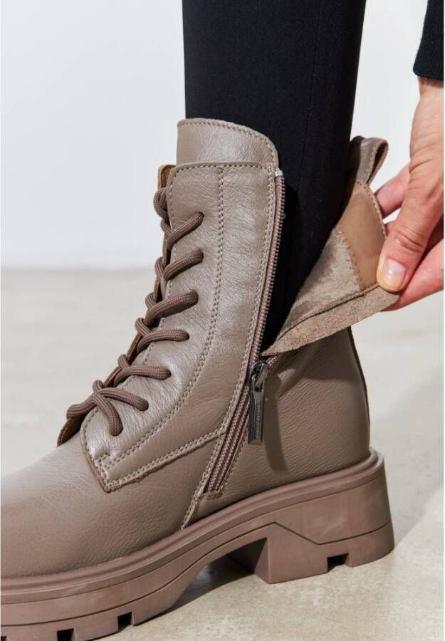 Cesare Gaspari Gezellige Veterschoenen Winter Enkellaarzen Brown Dames