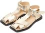 Cesare Gaspari Gouden Enkelband Platte Zool Sandalen Yellow Dames - Thumbnail 2