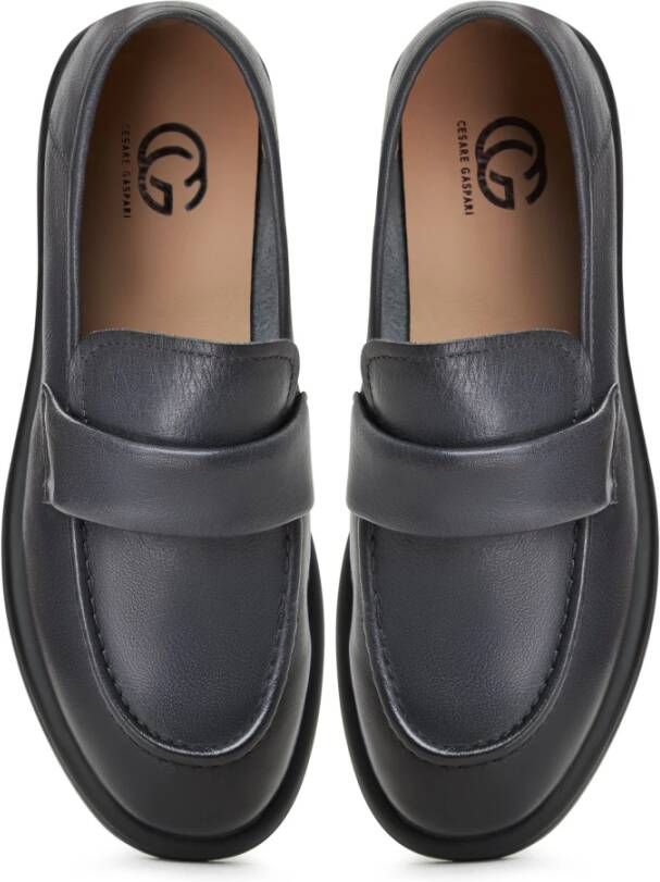 Cesare Gaspari Grijze Blokhak Loafers Stephanie Gray Dames